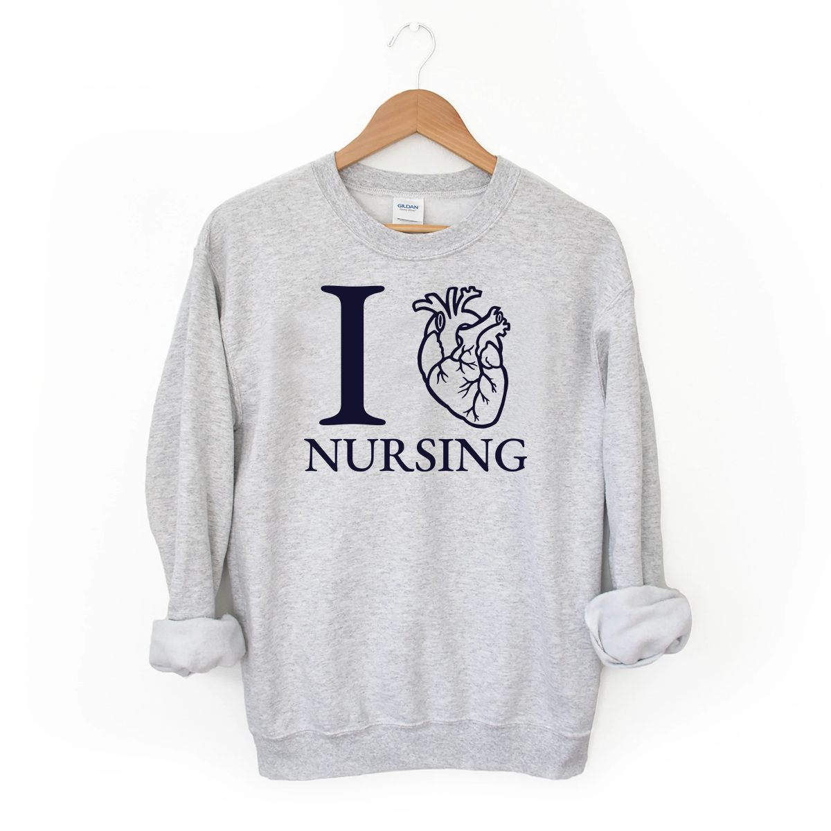 I "Love" Nursing Crewneck - Anatomical Heart Crewneck - I "Heart" Nursing