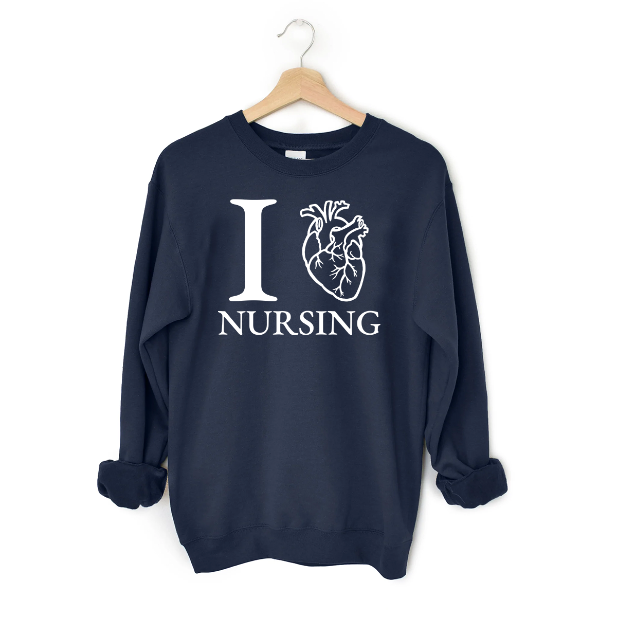 I "Love" Nursing Crewneck - Anatomical Heart Crewneck - I "Heart" Nursing